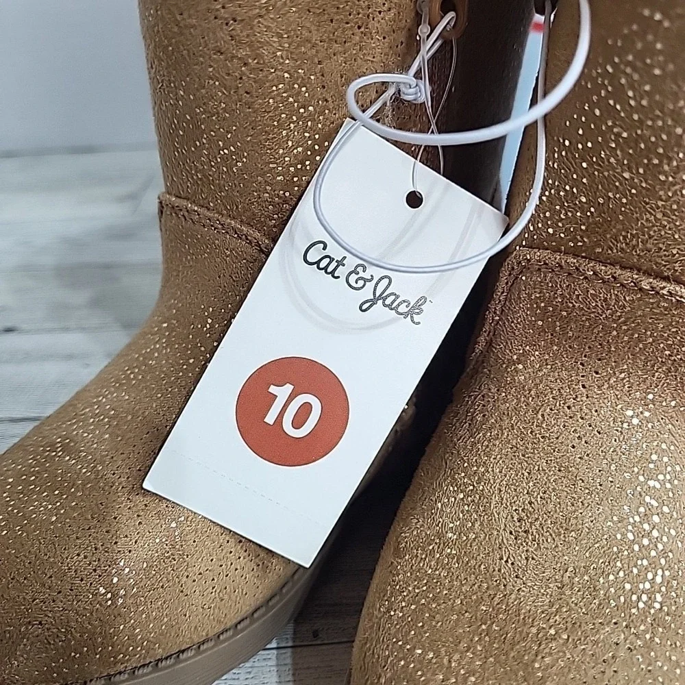 Cat & Jack Girls Katrina Toddler Faux Fur Shearling‎ Tall Brown Winter Boots NWT